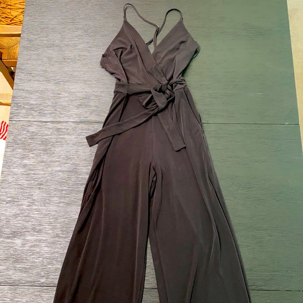 Black spaghetti strap jumpsuit